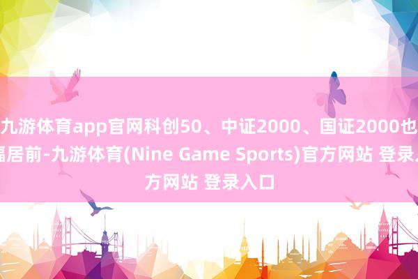 九游体育app官网科创50、中证2000、国证2000也涨幅居前-九游体育(Nine Game Sports)官方网站 登录入口