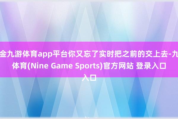 现金九游体育app平台你又忘了实时把之前的交上去-九游体育(Nine Game Sports)官方网站 登录入口