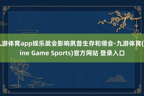 九游体育app娱乐就会影响夙昔生存和领会-九游体育(Nine Game Sports)官方网站 登录入口